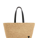 Ami Alexandre Mattiussi Ami De Coeur Raffia Shoulder Bag