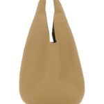 A. P.C. le Neige Beige Shoulder Bag With Embossed Logo On The Front In Hammered Leather Woman