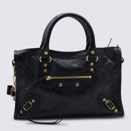 Balenciaga Black Leather City S Top Handle Bag
