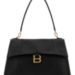 Balenciaga Black Leather Hourglass Shoulder Bag