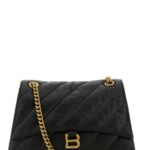 Balenciaga Black Leather Medium Crush Shoulder Bag