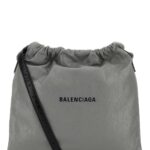 Balenciaga Grey Leather Medium Dust Bag Crossbody Bag