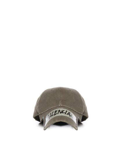 Balenciaga Masking Tape Cap In Cotton Drill