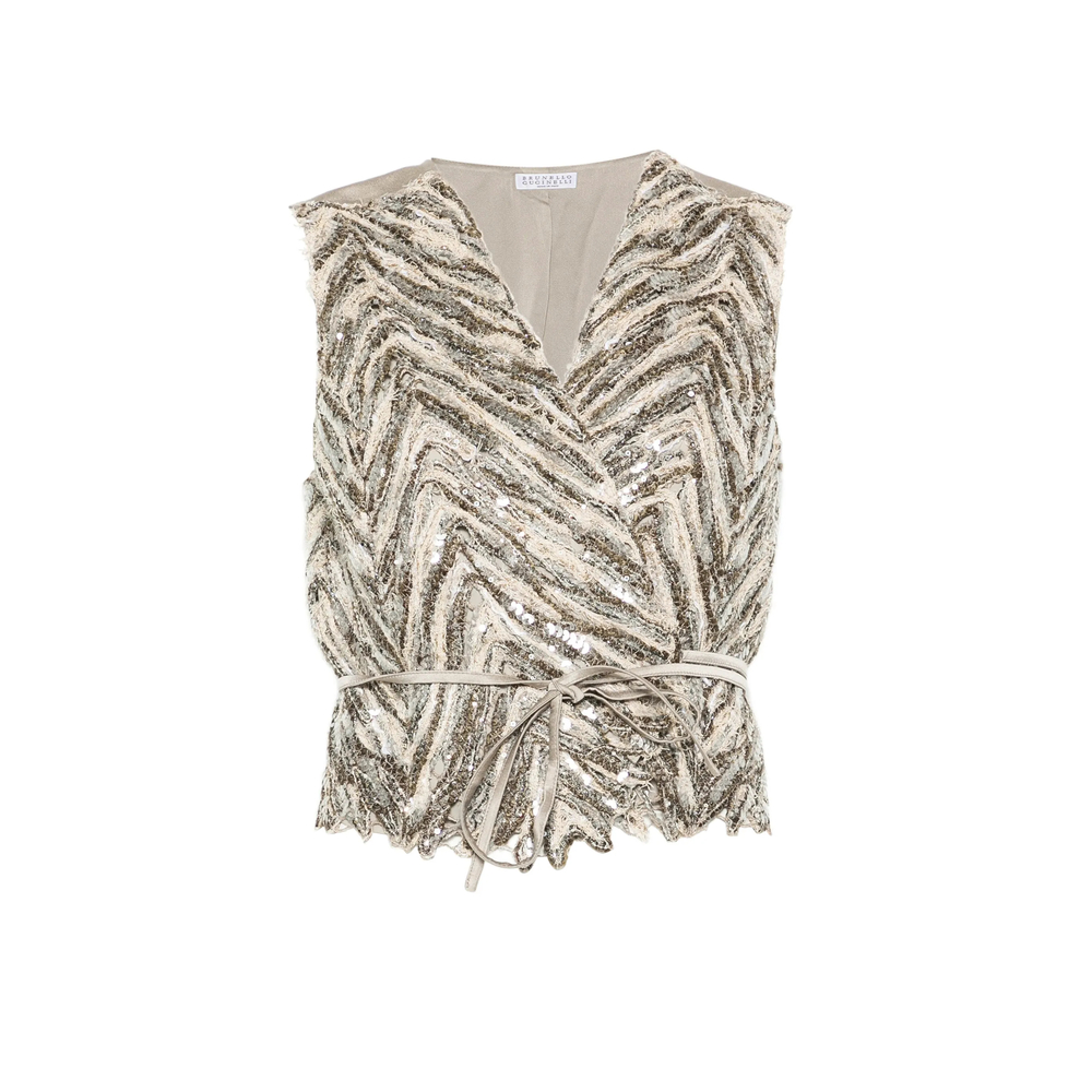 Brunello Cucinelli Sequin Chevron Knitwear
