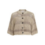 Brunello Cucinelli Striped Cropped Cardigan