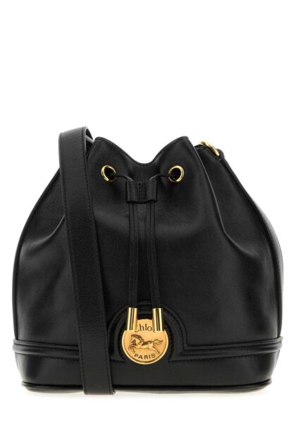 Chloé Black Leather Bucket Bag
