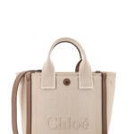 Chloé Carry Canvas Crossbody Bag With Oversized Logo On The Front