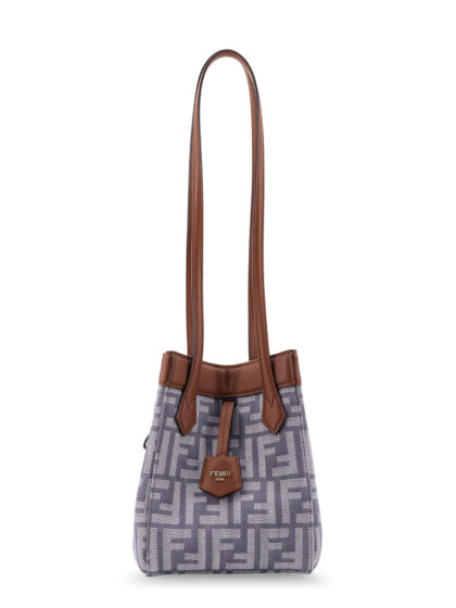Fendi Origami Mini Ff Jacquard Fabric And Leather Shoulder Bag