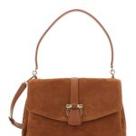 Ferragamo Brown Crossbody Bag With Adjustable And Removable Strap And Closure With Gancini Plaque In Suede For Women