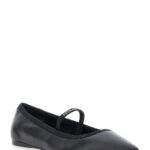 Ferragamo carice Black Ballet Shoes With Ribbon Detail And Logo Lettering On The Front In Leather Woman