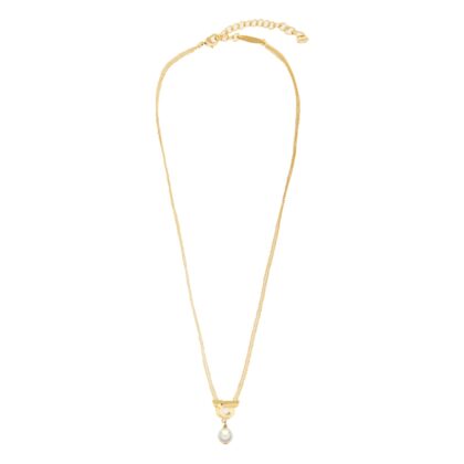 Ferragamo Gancini Pearl And Crystals Necklace