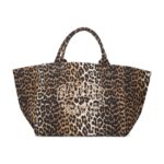 Ganni Leopard Xxl Tote Bag