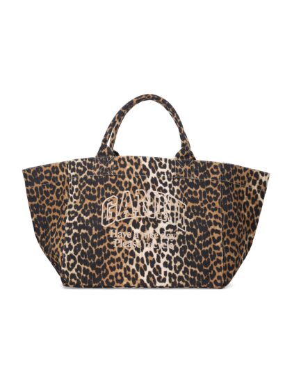 Ganni Leopard Xxl Tote Bag