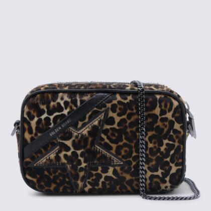 Golden Goose Beige And Brown Leather Crossbody Bag