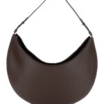 Jacquemus Brown le Calisso Rond Large Shoulder Bag With Adjustable Strap And Embossed Logo In Leather For Women