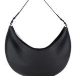Jacquemus Shoulder Bag le Calisso Rond Large With Adjustable Strap And Embossed Logo In Black Leather For Women