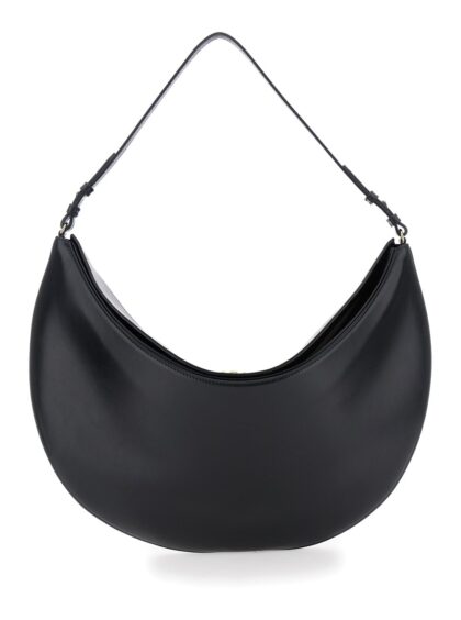 Jacquemus Shoulder Bag le Calisso Rond Large With Adjustable Strap And Embossed Logo In Black Leather For Women