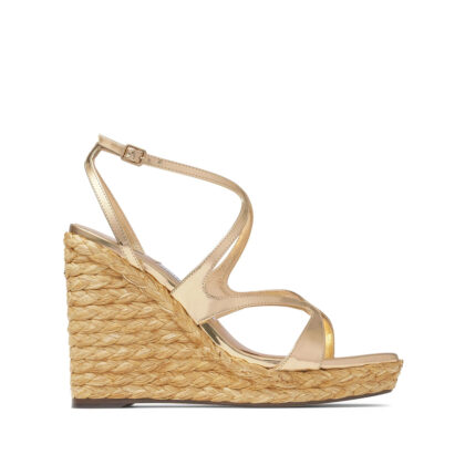 Jimmy Choo 110mm Ayla Raffia Wedged Sandals