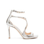 Jimmy Choo Azia 95mm Metallic Leather Sandals