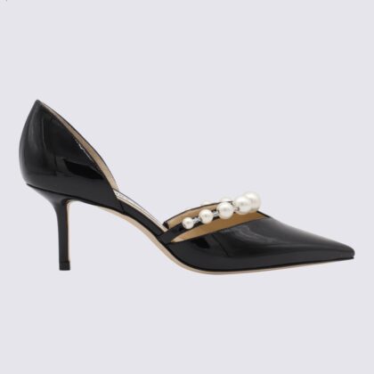 Jimmy Choo Black Leather Aurelie Pumps