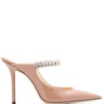 Jimmy Choo Pink Patent Leather Pumps With Crystal Strap
