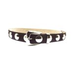 Khaite Benny Belt In Suede With Studs Silver Buckle