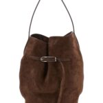 Little Liffner belted Bucket Brown Shoulder Bag With Belt On The Front In Suede Woman