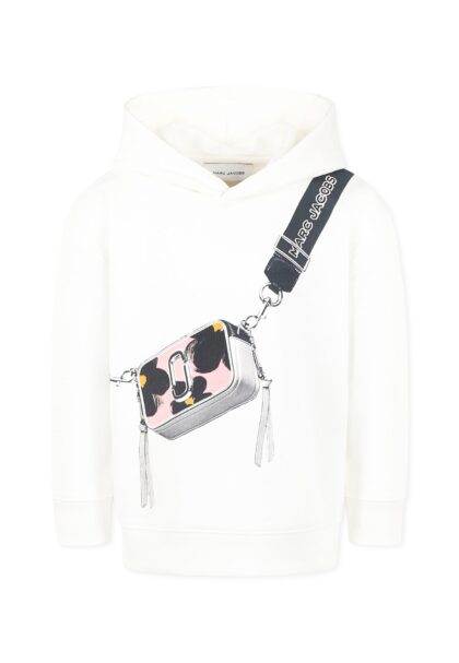 Marc Jacobs White Sweatshirt For Girl With Bag Print