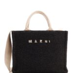 Marni Black Raffia Tote Bag