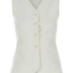 Max Mara White Jersey Fornovo Vest