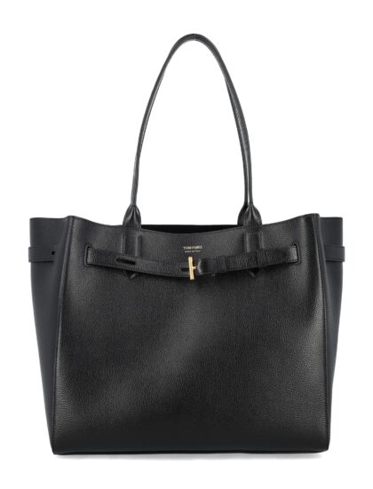 Mini T Medium Leather Tote Bag Tom Ford