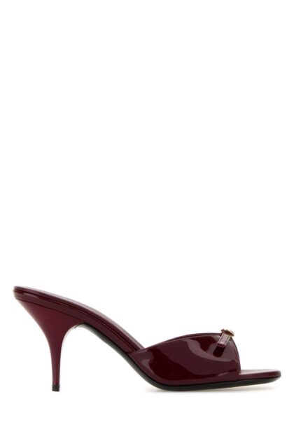 Miu Miu Burgundy Leather Mules