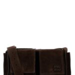 Miu Miu Dark Brown Suede Utilitaire Crossbody Bag