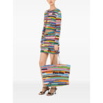 Miu Miu Striped Crochet Tote Bag