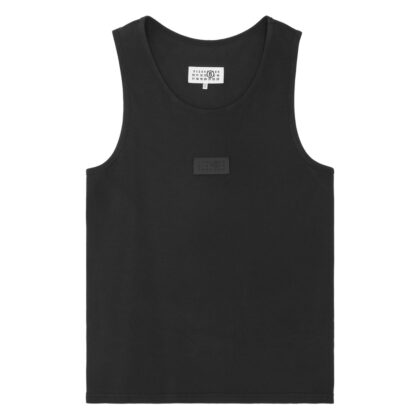 Mm6 Maison Margiela Ribbed Logo-plaque Tank Top