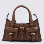 Mulberry Brown Leather Mini Roxanne Heritage Top Handle Bag