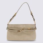 Pinko Beige Suede Belt Classic Shoulder Bag