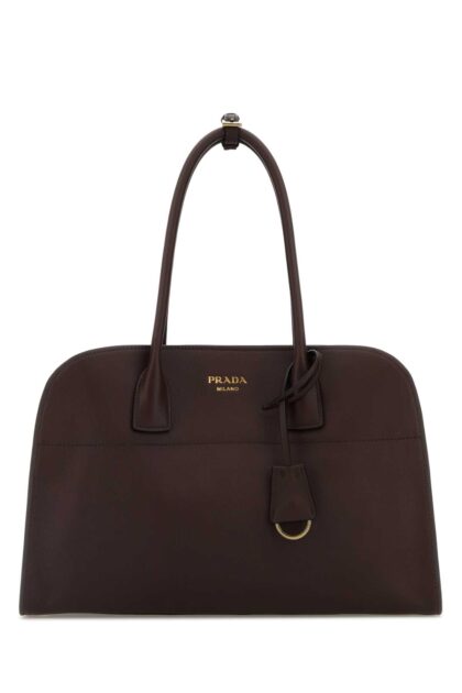 Prada Aubergine Leather Medium Shopping Bag