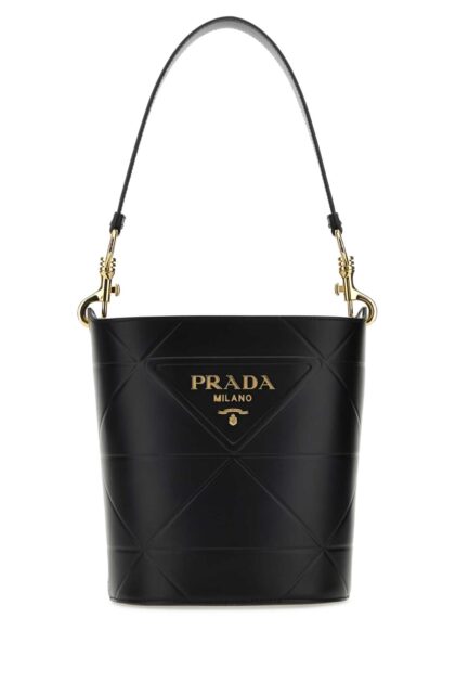 Prada Black Leather Bucket Bag