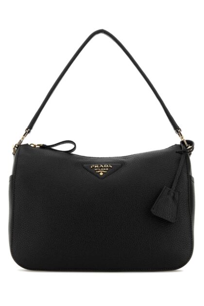 Prada Black Leather Medium Shoulder Bag