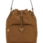 Prada Caramel Re-nylon Duet Bucket Bag