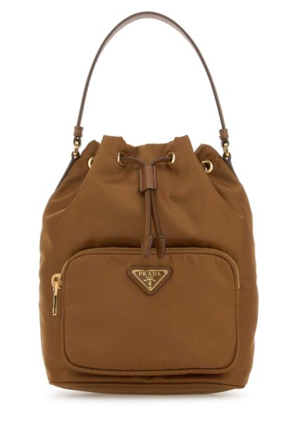 Prada Caramel Re-nylon Duet Bucket Bag