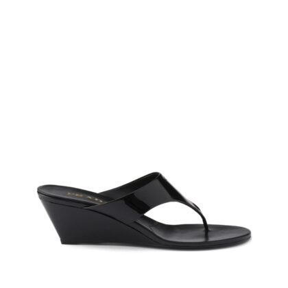 Prada Patent-leather Wedge Sandals
