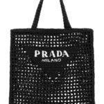 Prada Pink Raffia Shopping Bag