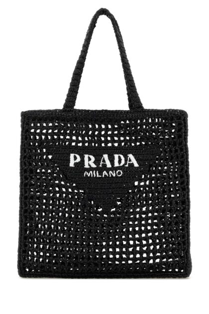 Prada Pink Raffia Shopping Bag