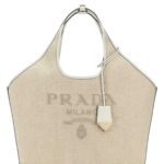 Prada Sand Canvas Shopping Bag
