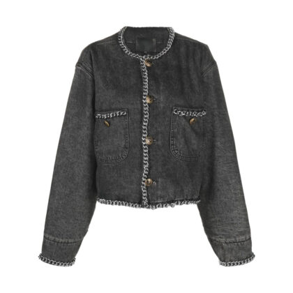 R13 Chain-embellished Denim Jacket