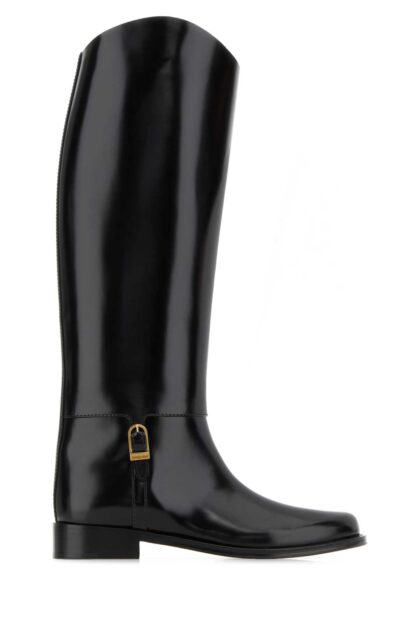 Saint Laurent Black Leather Julia Boots