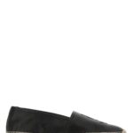 Saint Laurent Black Leather Monogram Espadrilles