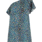 Saint Laurent Printed Stretch Silk Mini Dress